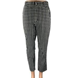 Hollister Black Plaid Checkered Straight Leg High Waist Trousers Dress Pants M
